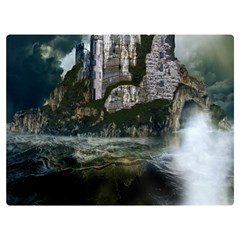 Sea-island-castle-landscape Premium Plush Fleece Blanket (extra Small) by Cowasu