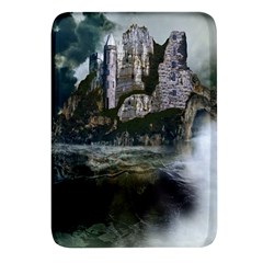 Sea-island-castle-landscape Rectangular Glass Fridge Magnet (4 Pack) by Cowasu