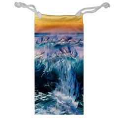 Sea-waves-ocean-water-beach-surf Jewelry Bag by Cowasu