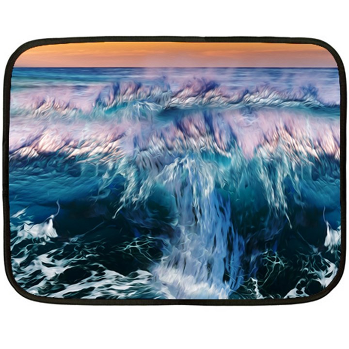 Sea-waves-ocean-water-beach-surf Fleece Blanket (Mini)