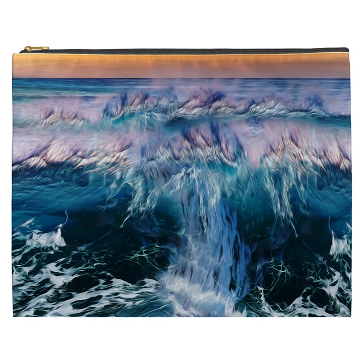 Sea-waves-ocean-water-beach-surf Cosmetic Bag (XXXL)