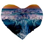 Sea-waves-ocean-water-beach-surf Large 19  Premium Heart Shape Cushions Front