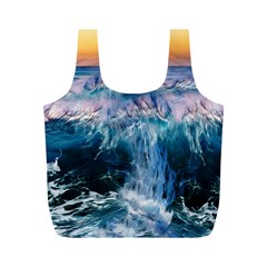 Sea-waves-ocean-water-beach-surf Full Print Recycle Bag (m) by Cowasu