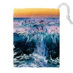 Sea-waves-ocean-water-beach-surf Drawstring Pouch (5xl) by Cowasu