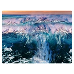 Sea-waves-ocean-water-beach-surf Two Sides Premium Plush Fleece Blanket (extra Small) by Cowasu