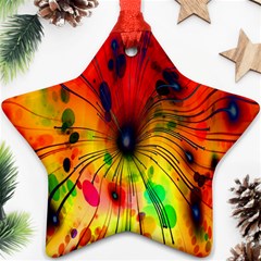 Color-background-structure-lines Star Ornament (two Sides)