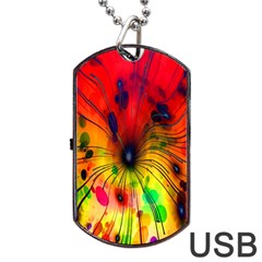 Color-background-structure-lines Dog Tag Usb Flash (two Sides) by Cowasu