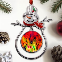 Color-background-structure-lines Metal Snowman Ornament