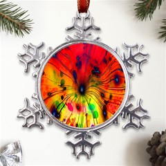 Color-background-structure-lines Metal Large Snowflake Ornament