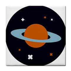 Planet-orbit-universe-star-galaxy Tile Coaster by Cowasu