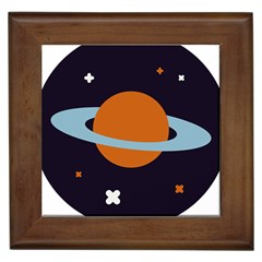 Planet-orbit-universe-star-galaxy Framed Tile by Cowasu