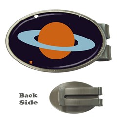 Planet-orbit-universe-star-galaxy Money Clips (oval)  by Cowasu