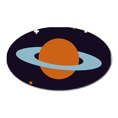 Planet-orbit-universe-star-galaxy Oval Magnet by Cowasu