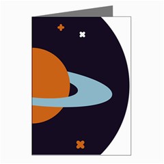 Planet-orbit-universe-star-galaxy Greeting Cards (pkg Of 8)