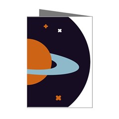 Planet-orbit-universe-star-galaxy Mini Greeting Cards (pkg Of 8)