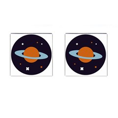 Planet-orbit-universe-star-galaxy Cufflinks (square) by Cowasu