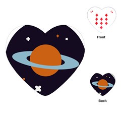 Planet-orbit-universe-star-galaxy Playing Cards Single Design (heart)