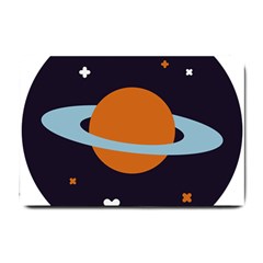 Planet-orbit-universe-star-galaxy Small Doormat by Cowasu