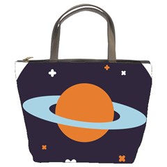 Planet-orbit-universe-star-galaxy Bucket Bag by Cowasu