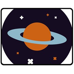 Planet-orbit-universe-star-galaxy Two Sides Fleece Blanket (medium) by Cowasu