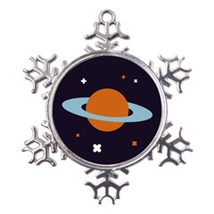 Planet-orbit-universe-star-galaxy Metal Large Snowflake Ornament