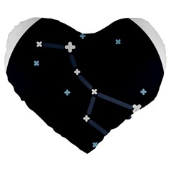 Celebrities-categories-universe-sky Large 19  Premium Flano Heart Shape Cushions by Cowasu