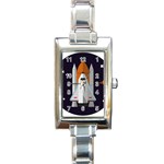 Rocket-space-universe-spaceship Rectangle Italian Charm Watch Front