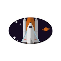 Rocket-space-universe-spaceship Sticker (oval) by Cowasu