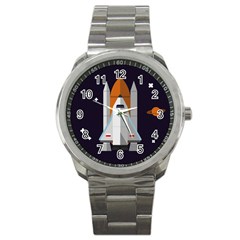 Rocket-space-universe-spaceship Sport Metal Watch by Cowasu