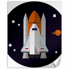 Rocket-space-universe-spaceship Canvas 11  X 14  by Cowasu