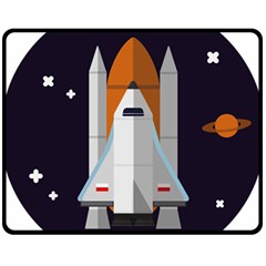 Rocket-space-universe-spaceship Fleece Blanket (medium) by Cowasu