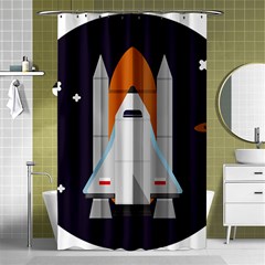 Rocket-space-universe-spaceship Shower Curtain 48  X 72  (small)  by Cowasu