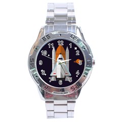 Rocket-space-universe-spaceship Stainless Steel Analogue Watch by Cowasu