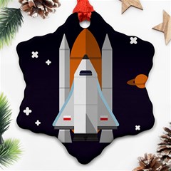 Rocket-space-universe-spaceship Ornament (snowflake)