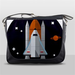 Rocket-space-universe-spaceship Messenger Bag by Cowasu