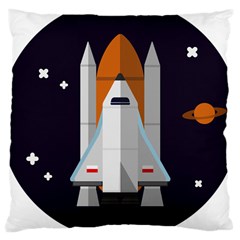 Rocket-space-universe-spaceship Large Cushion Case (two Sides) by Cowasu