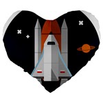 Rocket-space-universe-spaceship Large 19  Premium Heart Shape Cushions Back