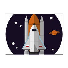 Rocket-space-universe-spaceship Crystal Sticker (a4) by Cowasu