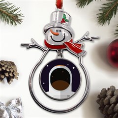 Astronaut-space-astronomy-universe Metal Snowman Ornament