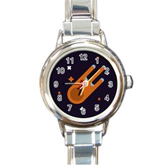 Meteor-meteorite-space-comet Round Italian Charm Watch by Cowasu