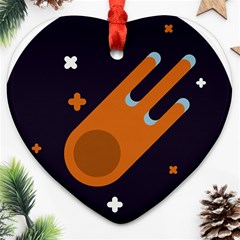 Meteor-meteorite-space-comet Ornament (heart) by Cowasu