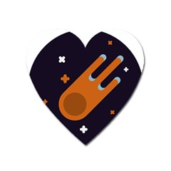 Meteor-meteorite-space-comet Heart Magnet by Cowasu