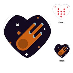 Meteor-meteorite-space-comet Playing Cards Single Design (heart)