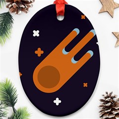 Meteor-meteorite-space-comet Oval Ornament (two Sides) by Cowasu