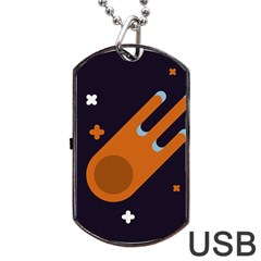 Meteor-meteorite-space-comet Dog Tag Usb Flash (one Side) by Cowasu