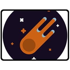 Meteor-meteorite-space-comet Two Sides Fleece Blanket (large) by Cowasu