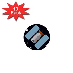 Satellite-machine-space-dark 1  Mini Buttons (10 Pack)  by Cowasu