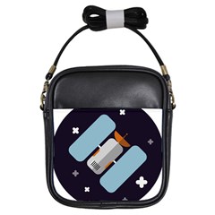 Satellite-machine-space-dark Girls Sling Bag by Cowasu