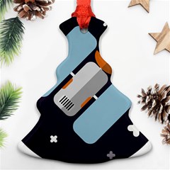 Satellite-machine-space-dark Christmas Tree Ornament (two Sides)