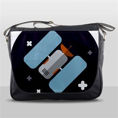 Satellite-machine-space-dark Messenger Bag by Cowasu